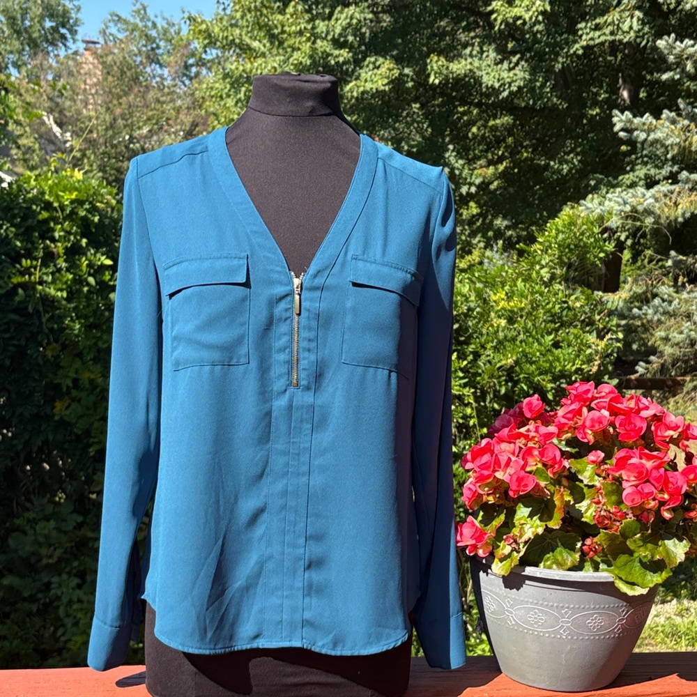 Calvin Klein Collection Teal Blouse-NWOT-absolutely no flaws